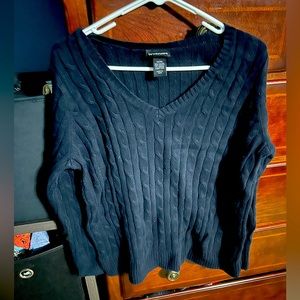 Last Chance Donating next week. Black thinner sweater. Not bulky.